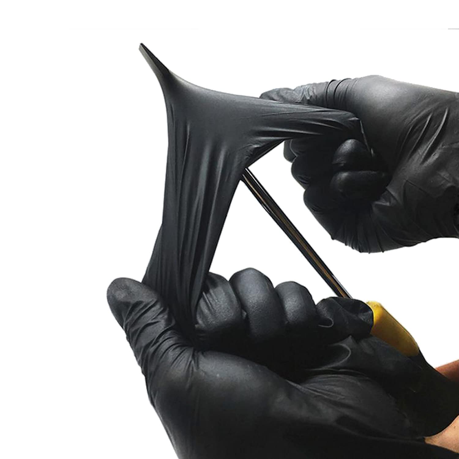 5R Nitrile Gloves - Latex-Free & Powder-Free Disposable Gloves with Textured Grip for Food Handling, Medical Use, Cleaning & Industrial Safety Work