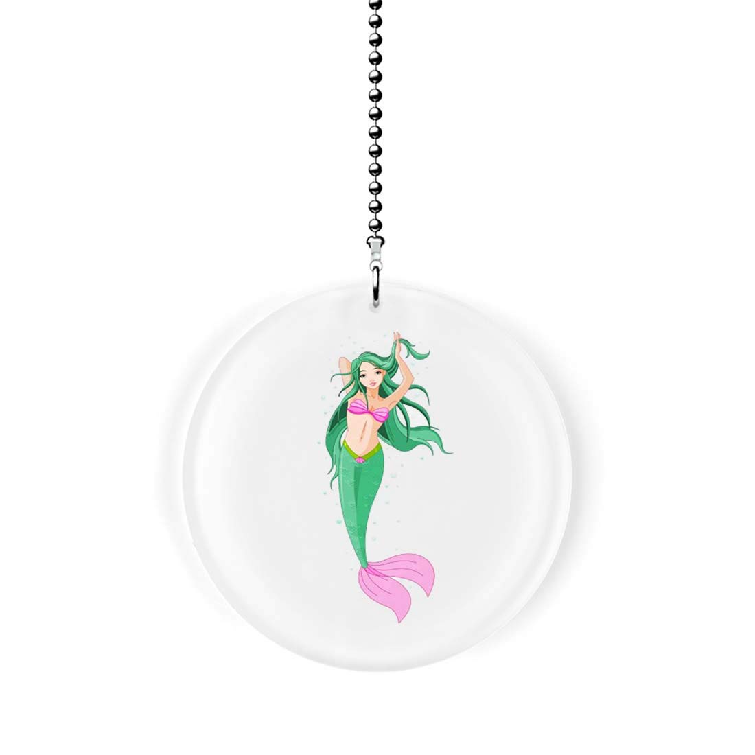Ocean Mermaid Ceiling Fan Light Pull Chain - Decorative Seashell & Starfish Design for Coastal & Nautical Home Decor - Perfect for Beach House, Bathroom, Kids Room & Mermaid Themed Bedrooms