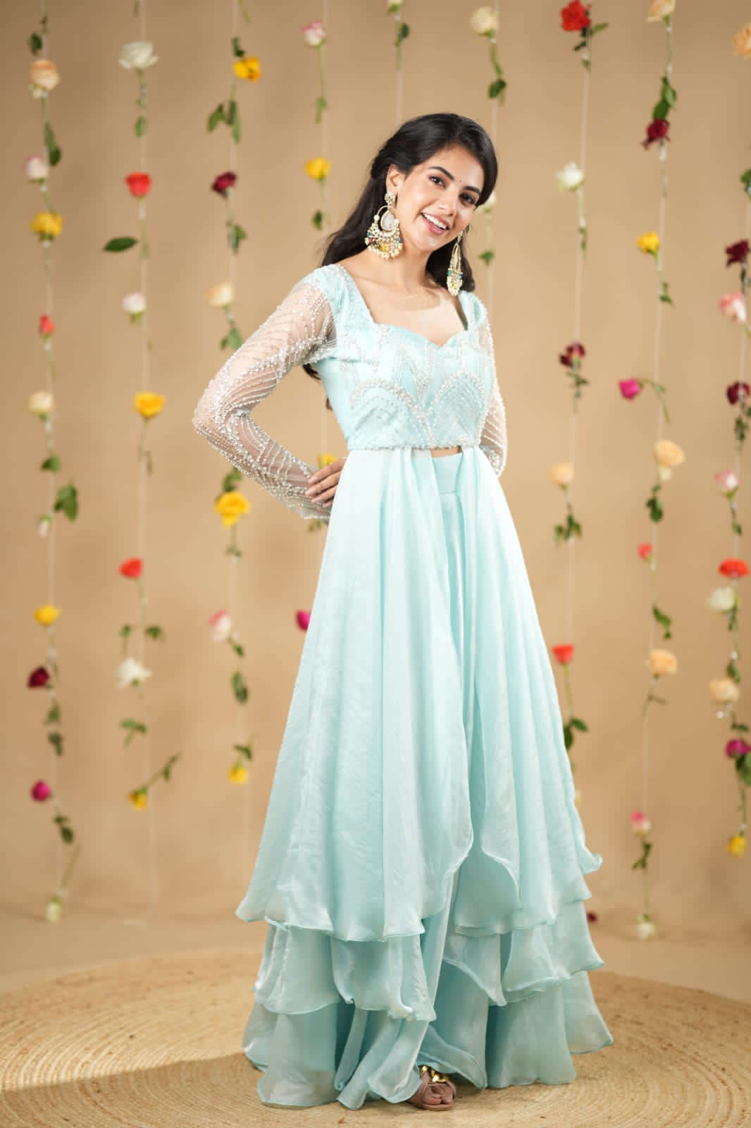 Manisha Premium Designer Slit Anarkali with Skirt - Elegant Indian Ethnic Dress for Women | Perfect for Weddings, Parties & Festive Occasions