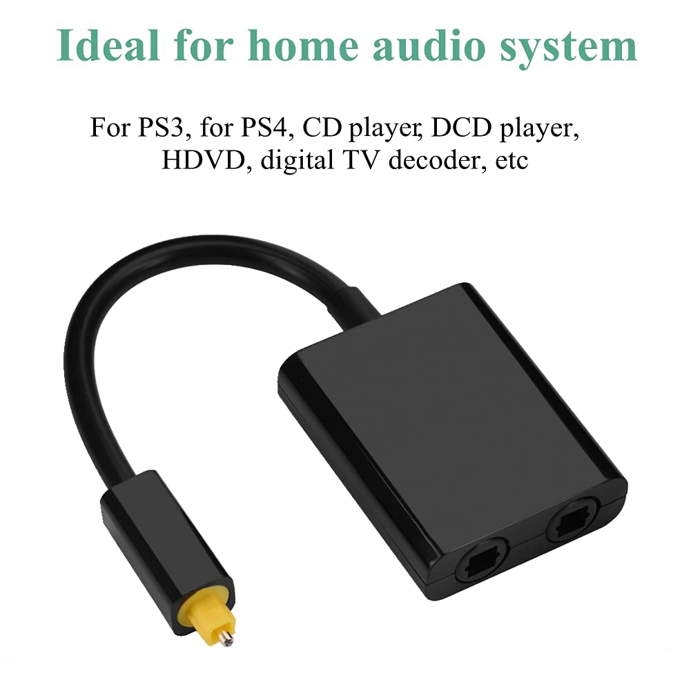 1x2 Digital Fiber Optical Audio Splitter - Toslink Cable with 1 Input & 2 Outputs - High-Speed Optical SPDIF Splitter for Home Theater, Gaming Consoles (PS4/PS5/Xbox), TV Box & Audio Systems - Perfect for Multi-Room Audio Setup & Surround Sound Enhancement