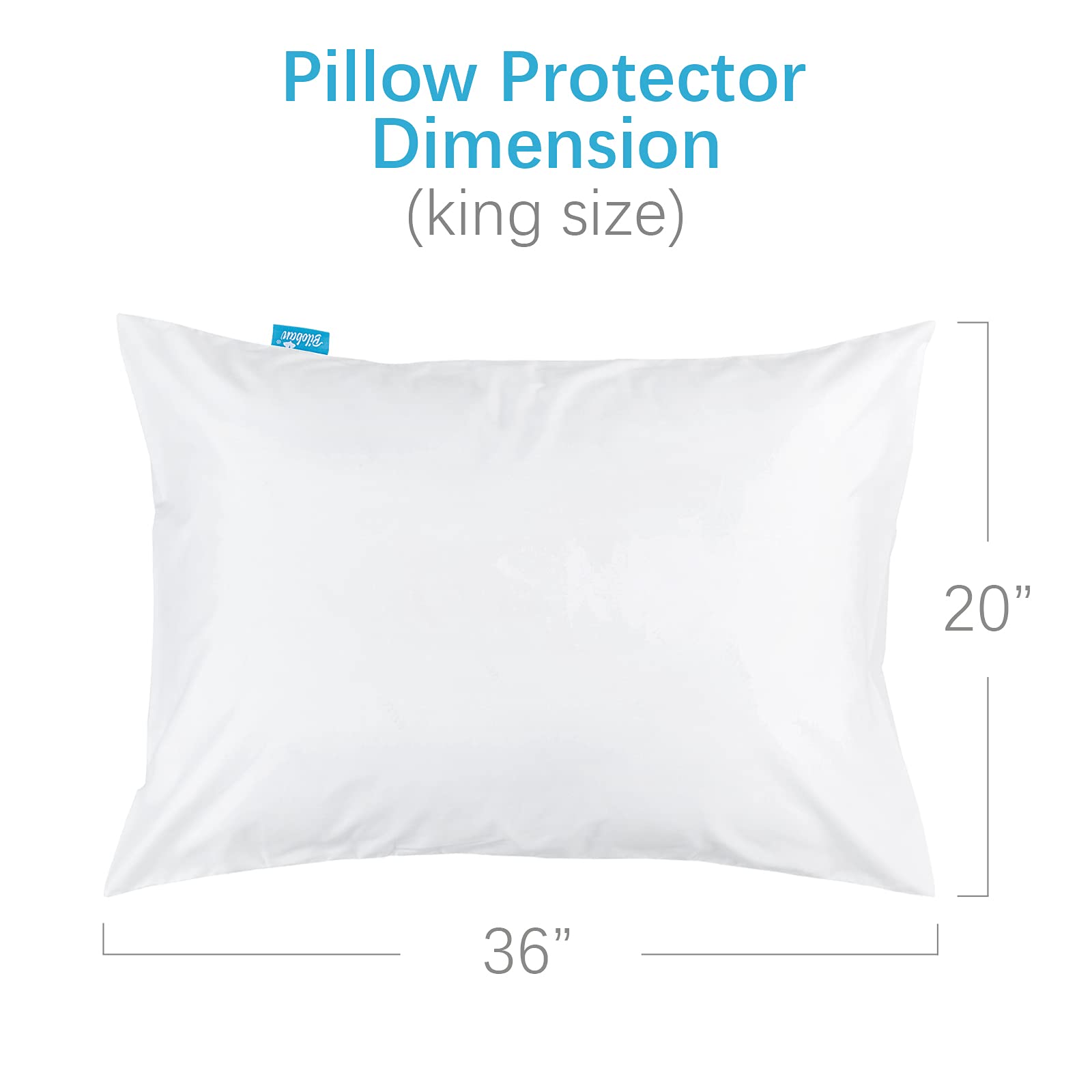 King Size Pillow Protectors 2 Pack - Noiseless, Waterproof, Breathable & Silk Soft Pillow Cases with Zipper - Machine Washable for Bedroom, Hotel, Travel & Home Use