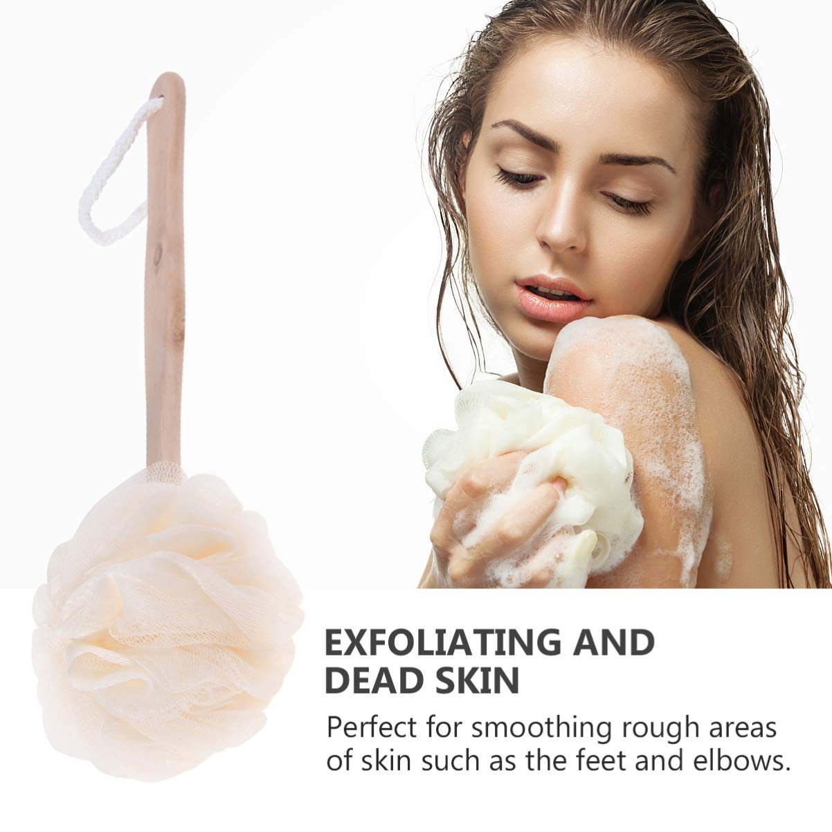 Milisten Men's Body Wash Loofah Sponge with Handle - Exfoliating Bath & Shower Scrubber for Men & Women - Perfect for Home, Bathroom & Spa Relaxation