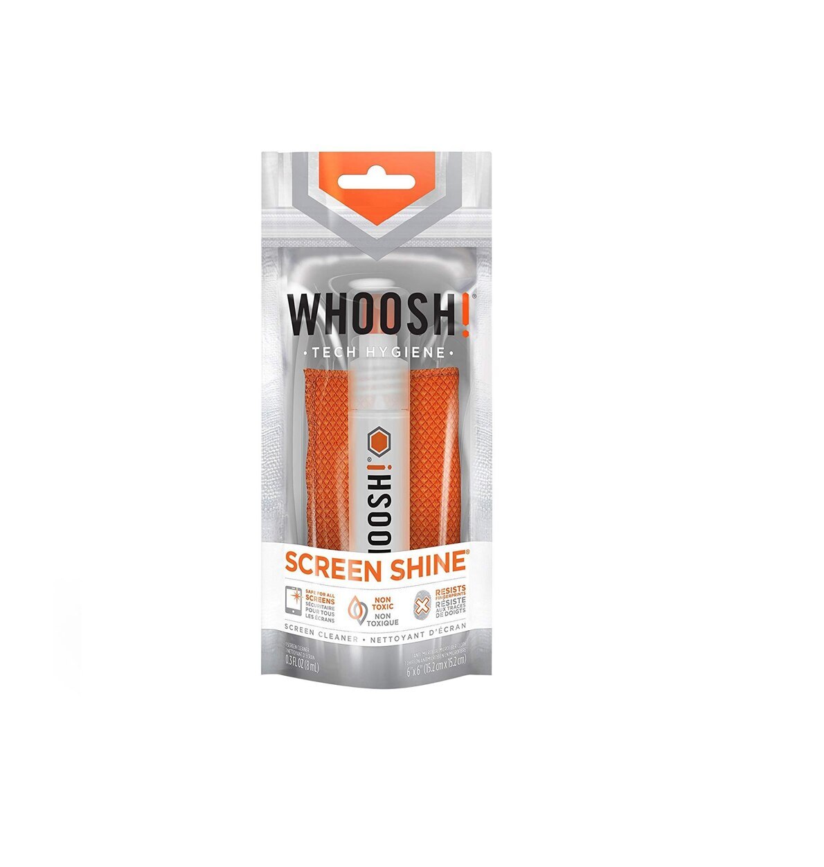 Whoosh Screen Shine Pocket Cleaner - 8ml Portable Screen Cleaning Solution for Phones, Laptops & Glasses - Perfect for Travel, Office & Home Use