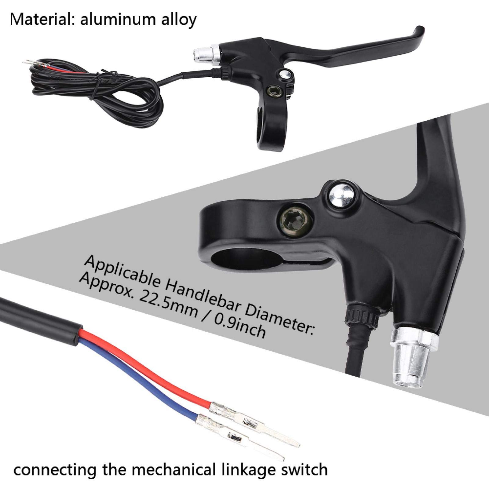 EVTSCAN E-Bike Brake Lever Set - 1 Pair Durable 2-Wire Left & Right Electric Bike Brake Levers - Replacement Parts for E-Bikes & Electric Bicycles - Perfect for Commuting, Mountain Biking & Urban Riding