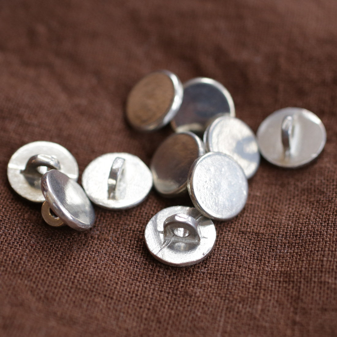 10-Pack Plain Pewter Buttons for Sewing, Crafts & DIY Projects - Small Size Metal Buttons for Clothing, Accessories & Home Decor