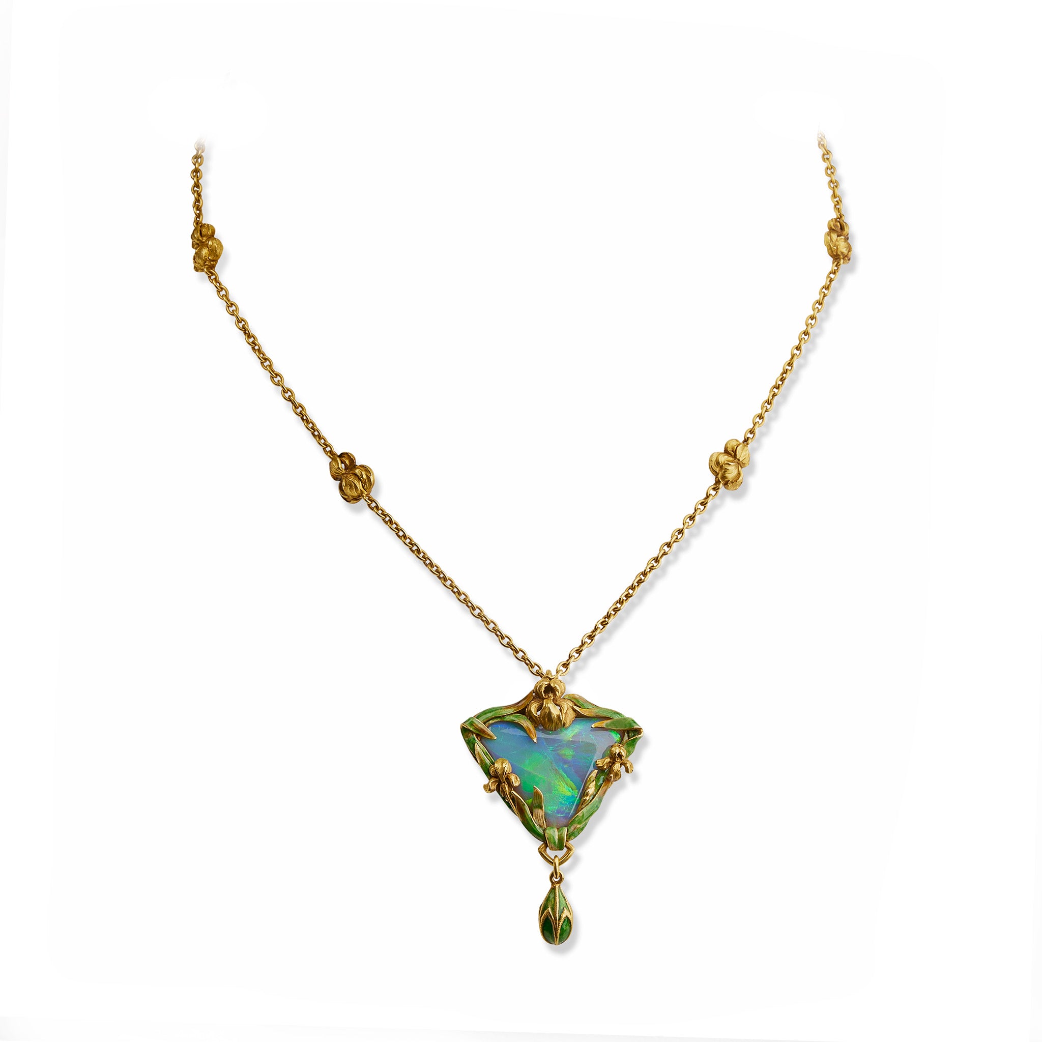 Marcus & Co. Black Opal and Enamel Pendant Necklace - Elegant Handcrafted Jewelry for Women | Perfect for Weddings, Parties & Special Occasions