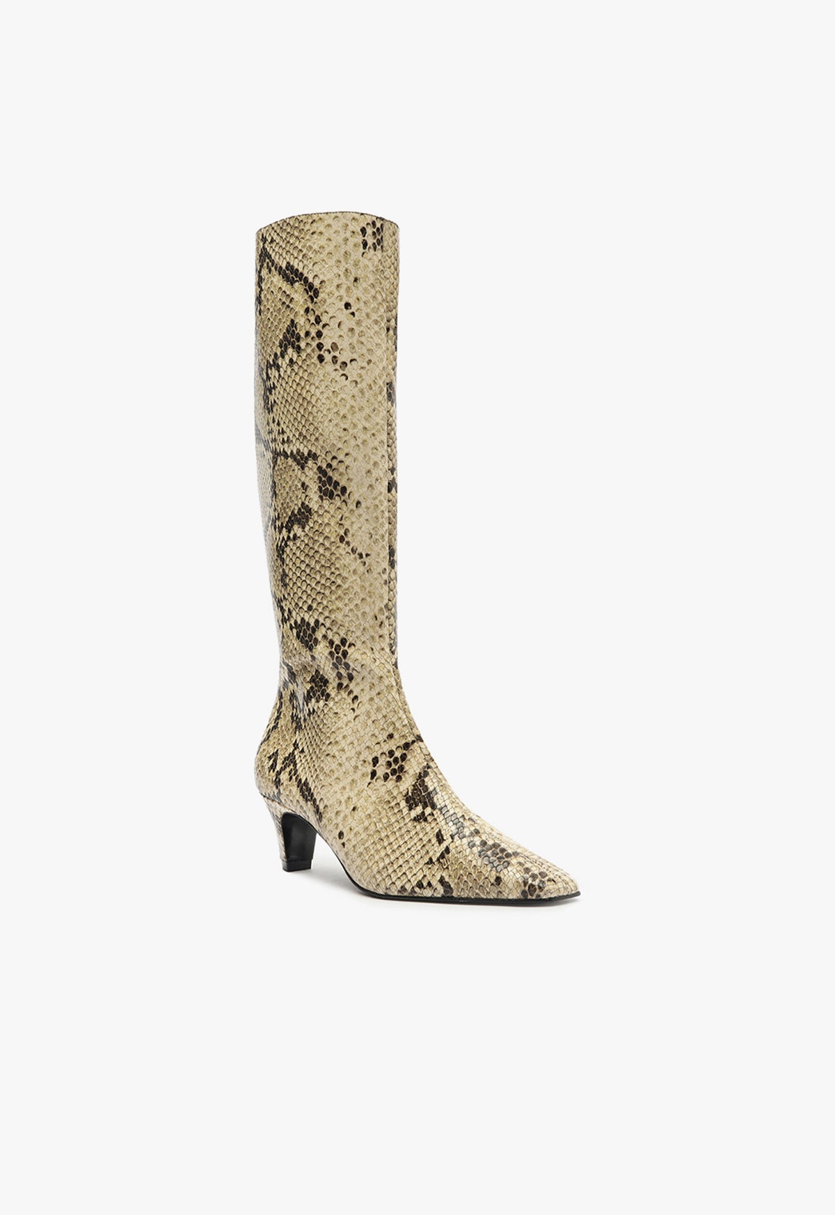 Dellia Up Leather Boots for Women - Mid Heel Height F24, Stylish & Comfortable - Perfect for Office, Party & Casual Wear - Model S2206900010001