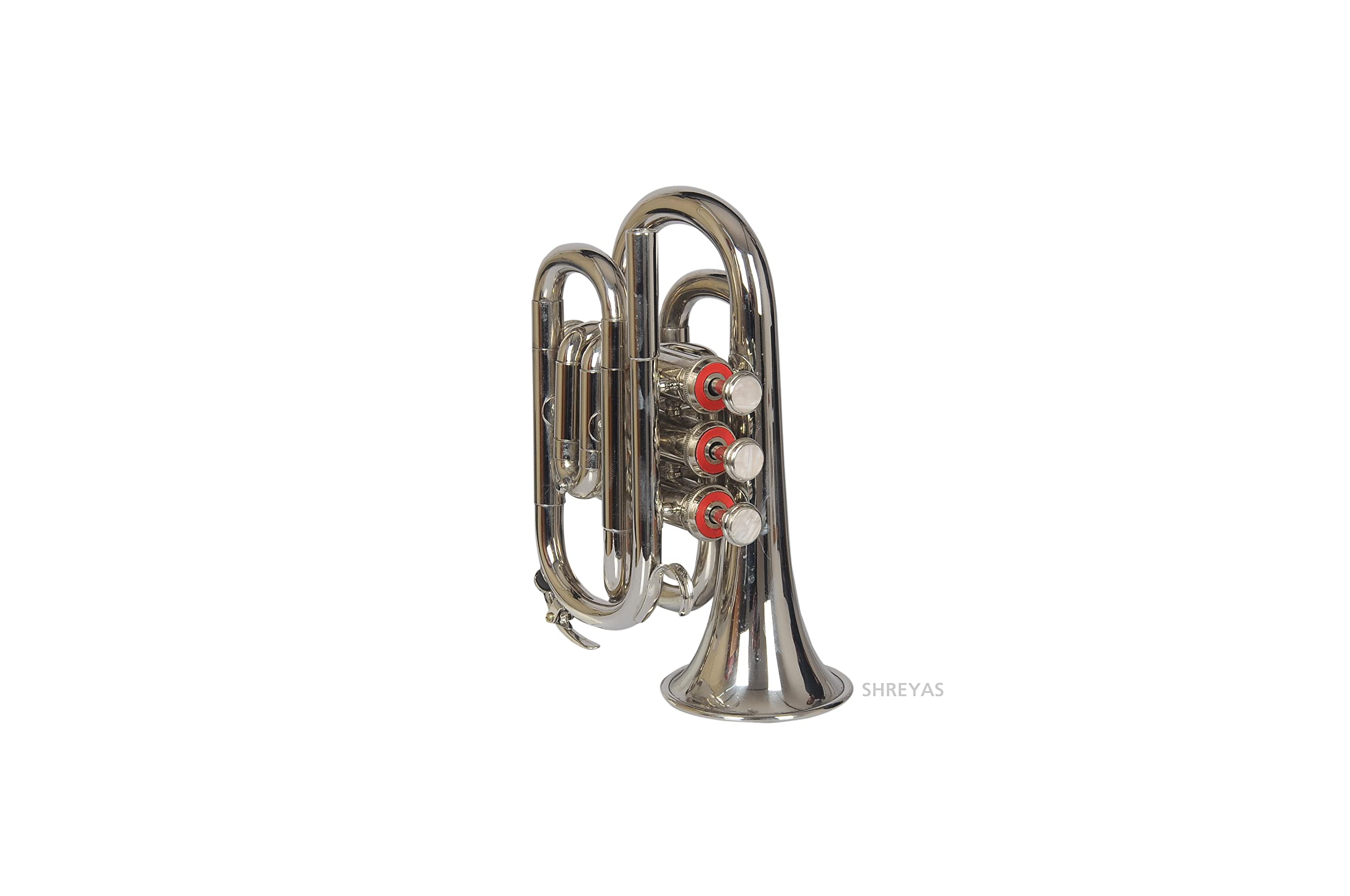 Professional Bb Pocket Trumpet Nickel Plated - Compact Brass Instrument with Hard Case & Mouthpiece - Perfect for Travel, Practice & Jazz Performances
