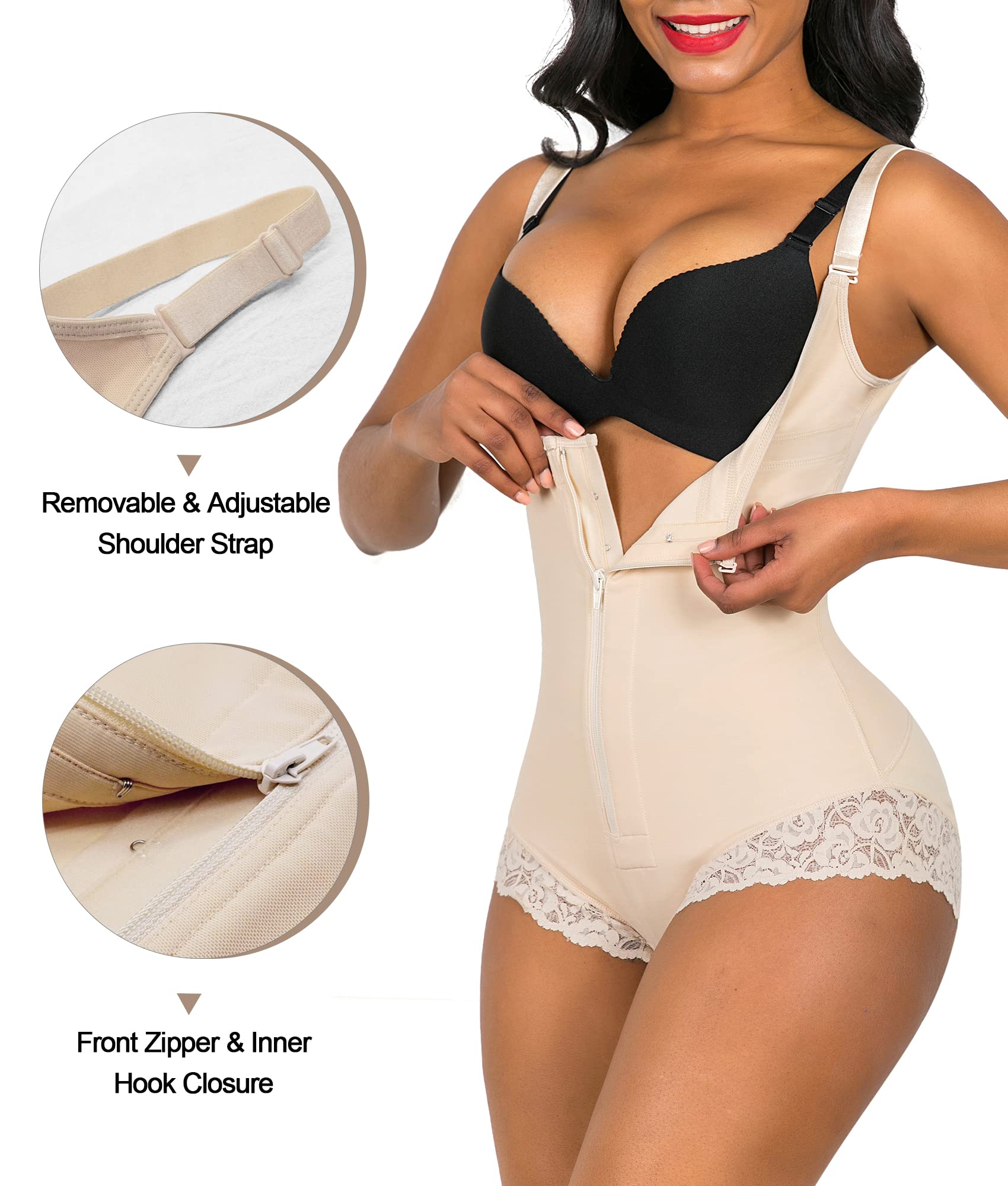 YIANNA Colombian Shapewear for Women - Postpartum Tummy Control Body Shaper, Butt Lifter Bodysuit - Slimming Underwear for Everyday Wear & Special Occasions