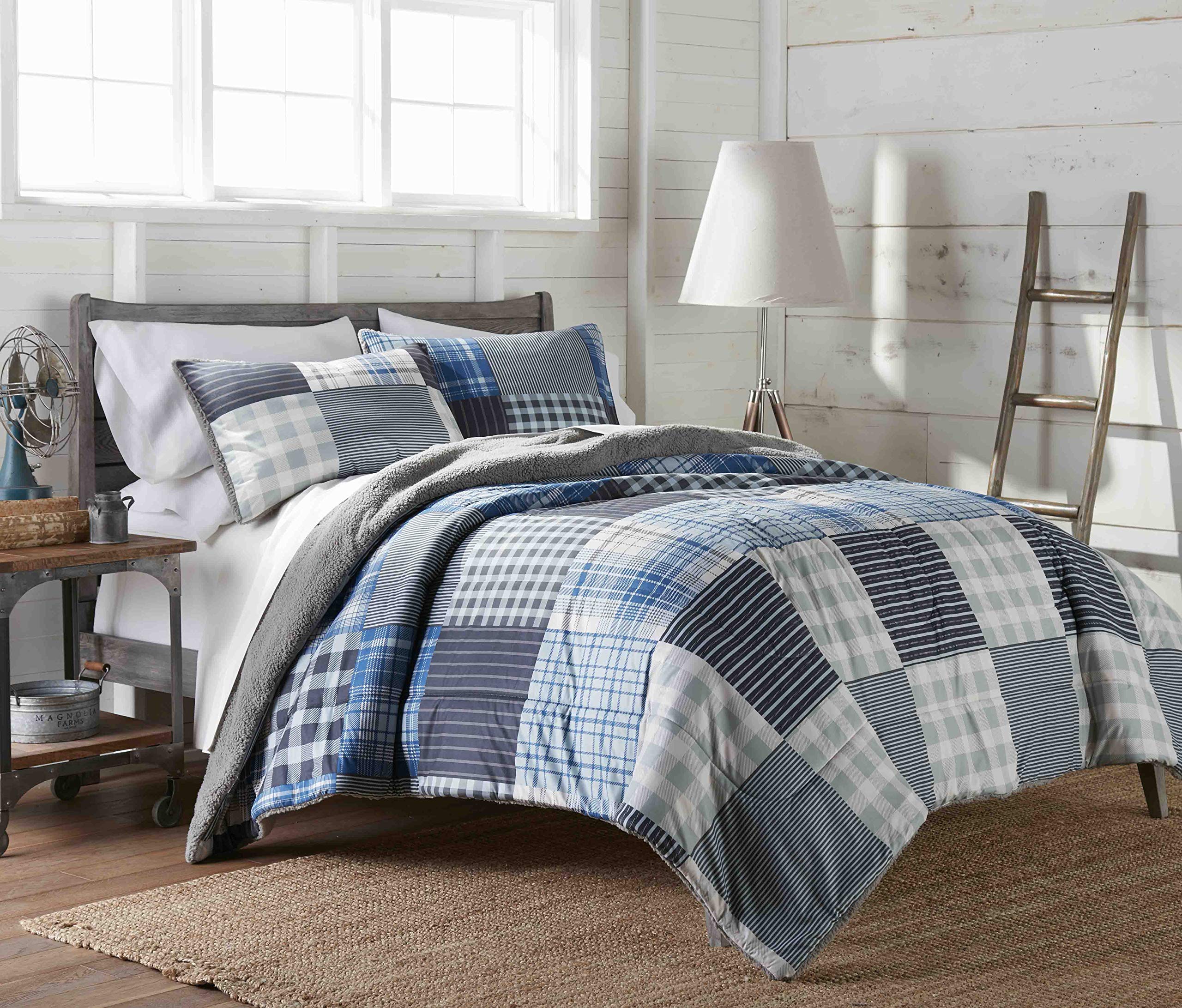 Thermee Micro Flannel Comforter Set - No Shrink, Machine Washable - Full/Queen for Cozy Bedroom