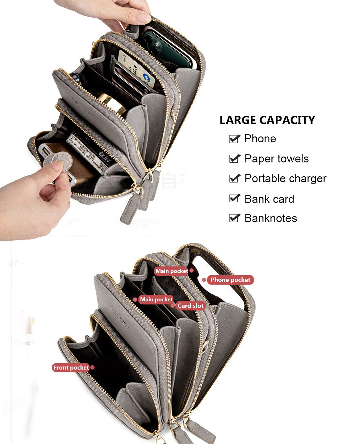 Women's Touch Screen Crossbody Phone Bag - Small Shoulder Purse with Credit Card Slots | RFID Blocking Wallet Handbag for iPhone & Android | Perfect for Travel, Shopping & Daily Use