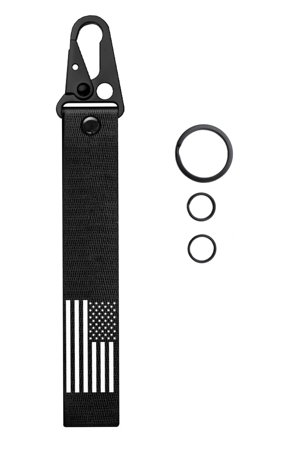 Dsycar American Flag Keychain Clip - Personalized Patriotic Keychain Tag with Carabiner, Durable Key Ring Clip for Men and Women - Perfect for Keys, Backpacks, Gifts & Outdoor Adventures