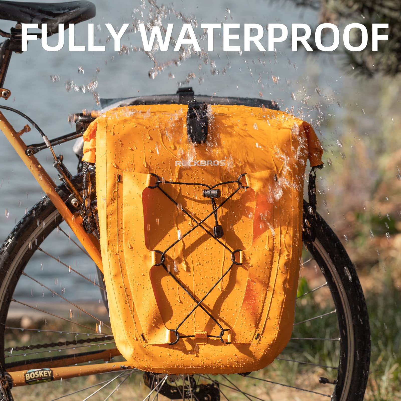 ROCKBROS Waterproof Bike Panniers - 30L Large Capacity Rear Rack Bag for Cycling, Travel & Commuting | Durable Bicycle Luggage for Road Trips, Urban Rides & Outdoor Adventures