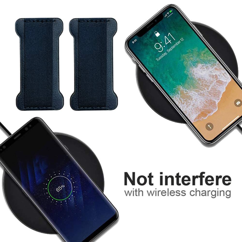 Ultra Thin Anti-Slip Finger Strap Phone Holder - 2 Pack Dark Blue | Universal Cell Phone Grip for Hands | Perfect for Running, Gym Workouts & Daily Commute