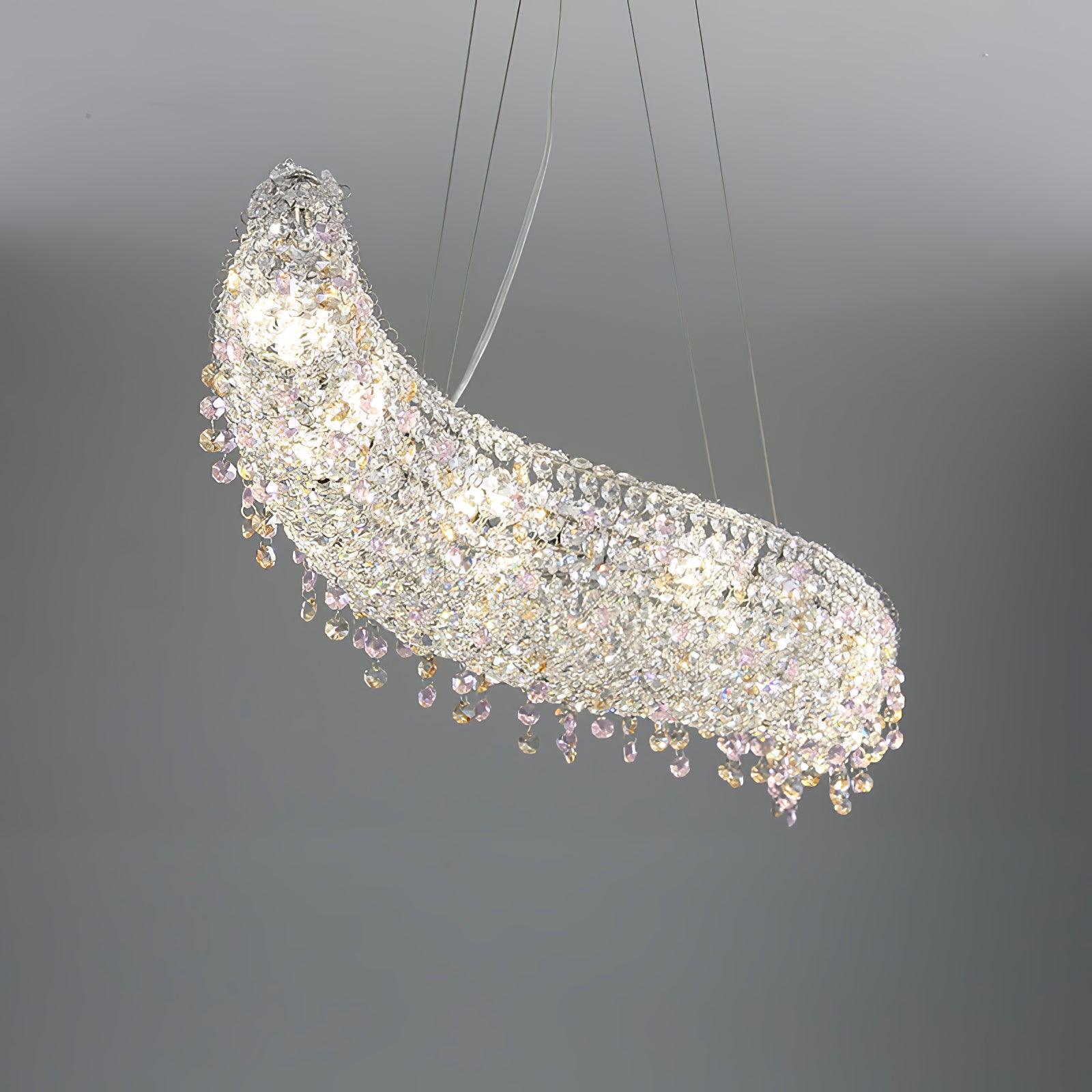 Elegant Boat Crystal Chandelier - Modern Nautical Lighting Fixture for Dining Room, Bedroom & Living Room Decoration