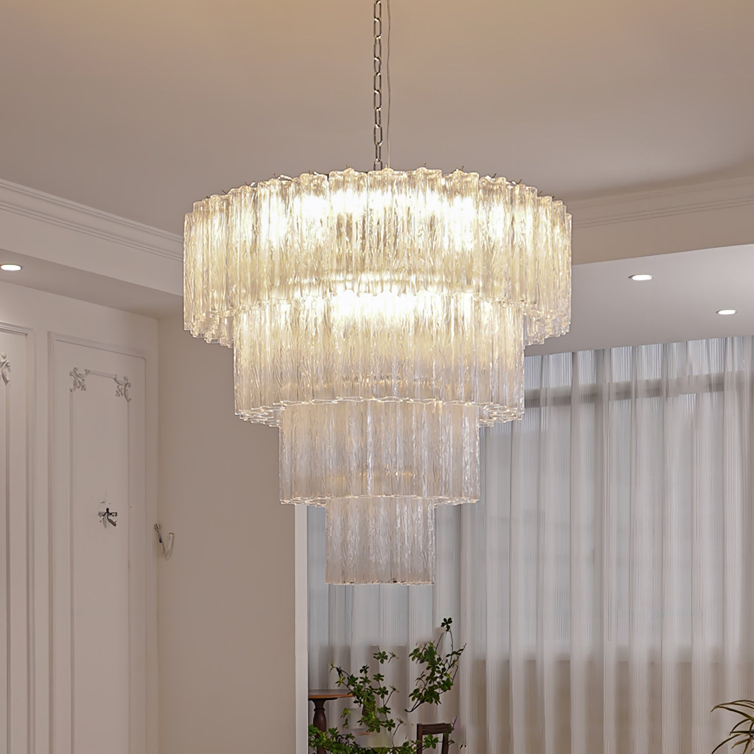 Addis Chandelier - Modern Crystal Ceiling Light Fixture for Dining Room, Living Room & Bedroom | Elegant Home Decor Lighting