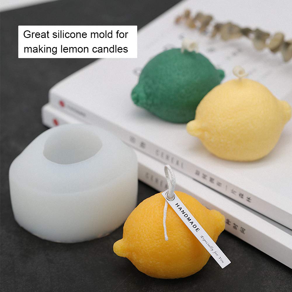 3D Lemon Silicone Soap Mold for DIY Handmade Soap, Chocolate Mousse Cake, Pastry Baking, Candle Making, Lotion Bars, Bath Bombs & Plaster Crafts - Perfect for Home Decor, Gift Making & Creative Projects