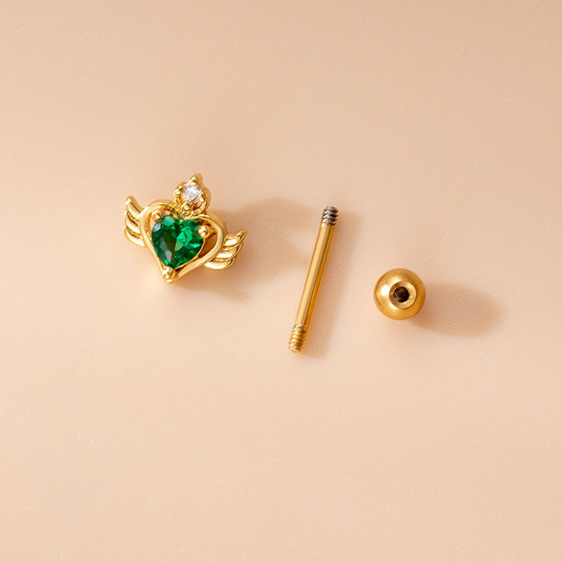20G Cartilage Heart Stud Earrings - Flat Back Hypoallergenic Earrings for Sensitive Ears | Perfect for Daily Wear, Valentine's Gifts & Special Occasions