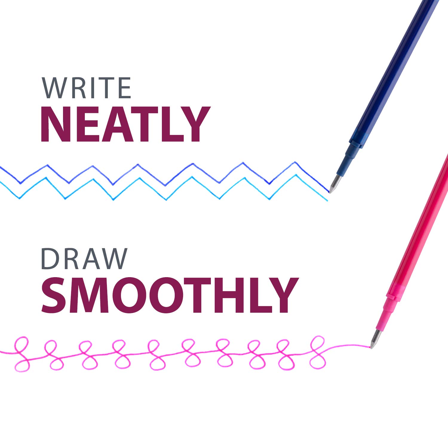 **ParKoo Gel Ink Refills - Compatible with FriXion & Friction Erasable Gel Pens, 0.7mm Fine Point, 14 Vibrant Colors - Ideal for Note-Taking, Journaling & School Work**