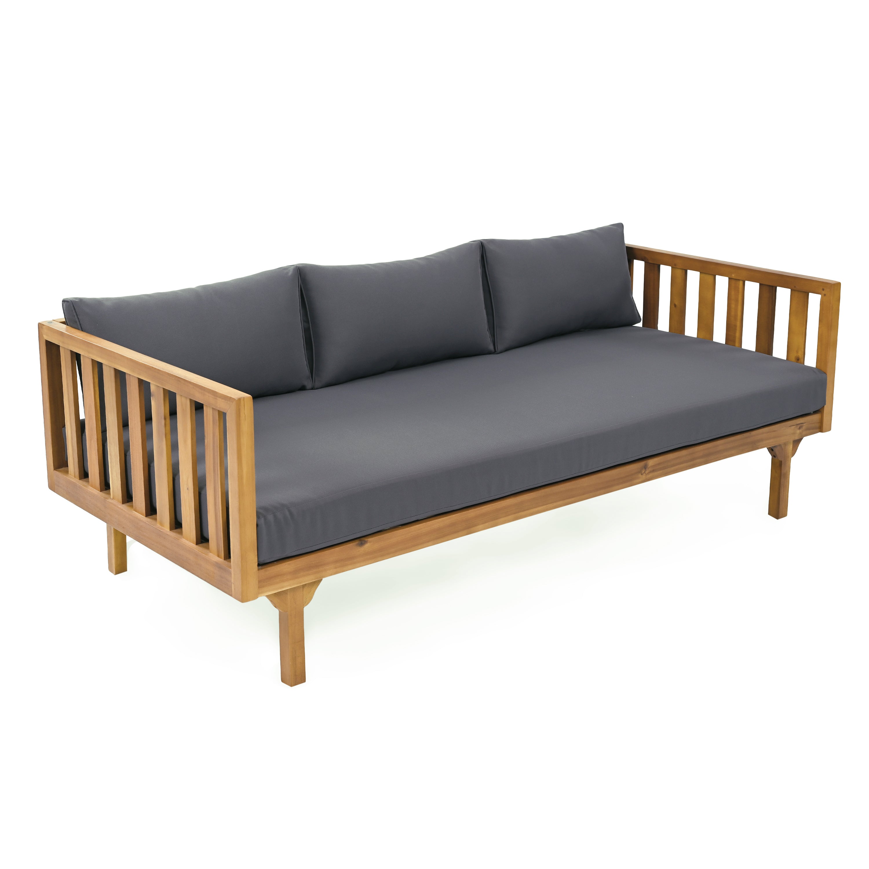 CLAREMONT 3-Seater Daybed in Dark Gray - Modern Sofa Bed for Living Room, Guest Room & Small Spaces