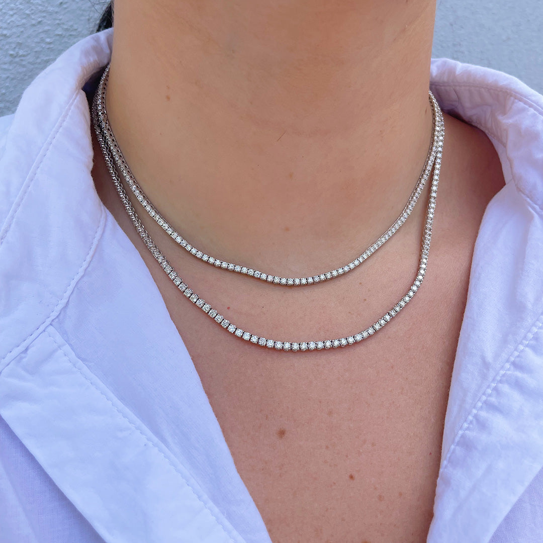 6ctw Diamond Tennis Necklace in 14K White Gold - Elegant Jewelry for Women, Perfect for Weddings, Parties & Special Occasions
