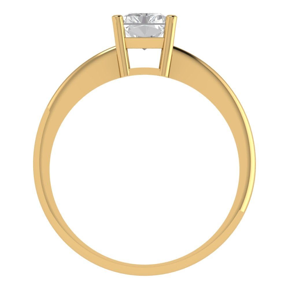 1Ct Radiant Cut Moissanite Engagement Ring in 14K Solid Yellow Gold - Elegant Solitaire Ring for Women, Perfect for Proposals, Weddings & Anniversaries