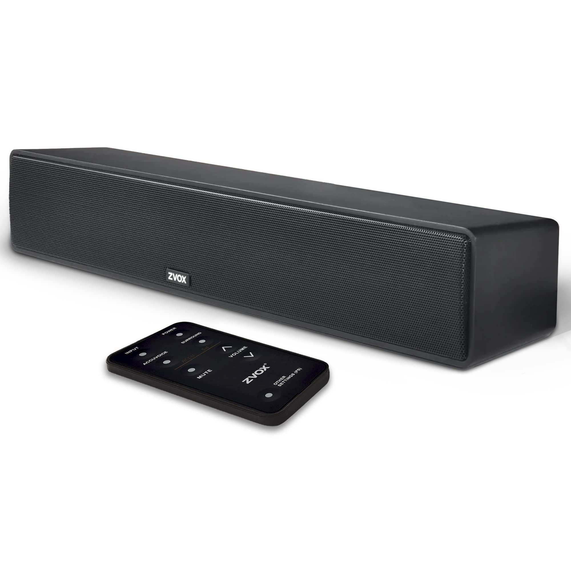 ZVOX AV157 Black Dialogue Clarifying Sound Bar with Patented AccuVoice Technology - 12-Level Voice Boost for Clear TV Audio - Home Theater Soundbar for Enhanced Movie & TV Dialogue - Perfect for Seniors & Noisy Environments