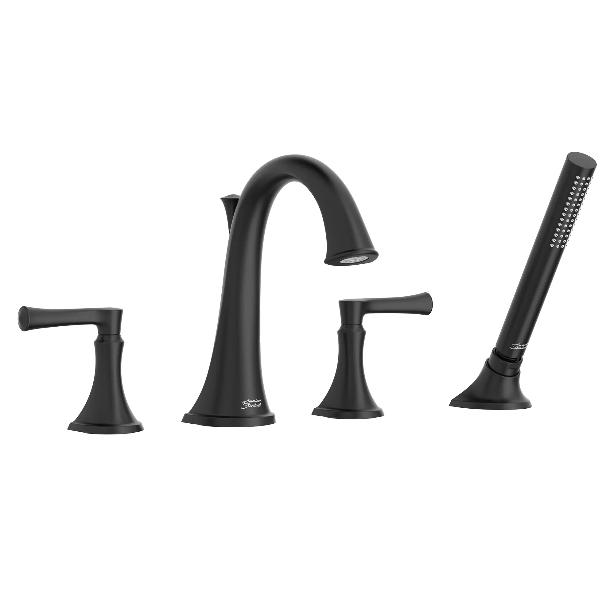 Premium Matte Black Estate Bathtub Faucet with Hand Shower - Compatible with Flash® Rough-In Valve - Lever Handle Design for Modern Bathrooms - Perfect for Spa-Like Relaxation and Daily Bathing