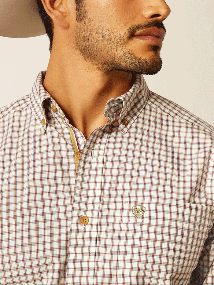 Ariat Men's Pro Series Sultan Classic Fit Shirt - Off White Natural | Western Shirt for Rodeo, Ranch Work & Casual Wear