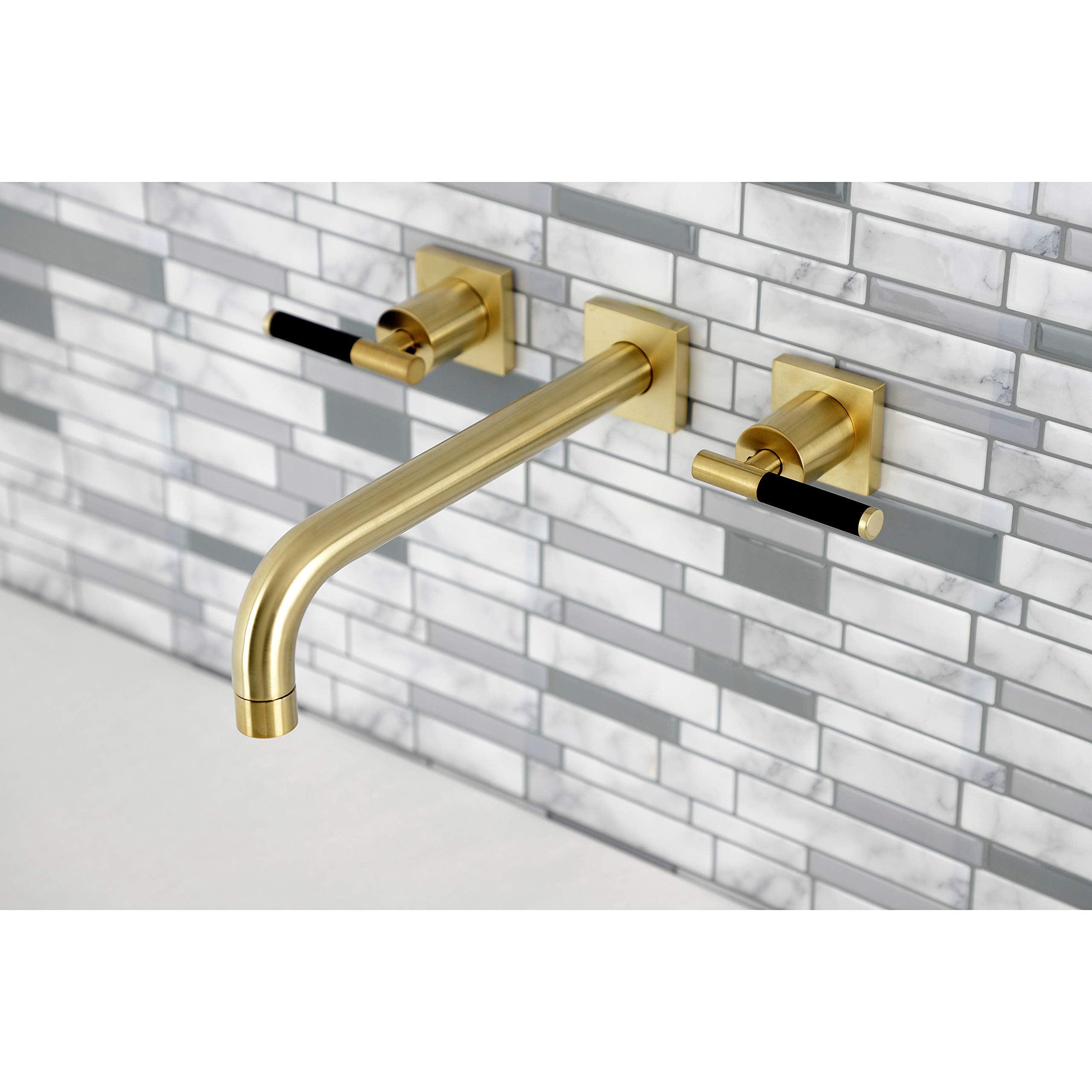 Kingston Brass KS6027CKL 10-Inch Brushed Brass Kaiser Tub Faucet - Perfect for Bathroom Renovation & Luxury Spa Experience