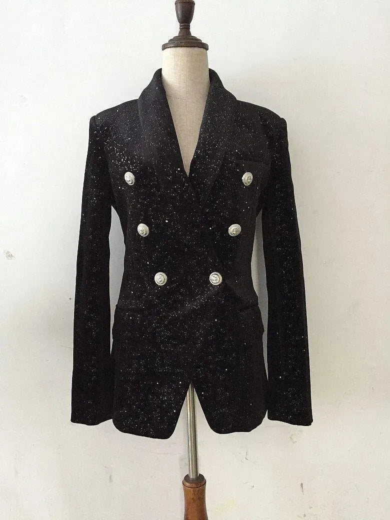 Elegant Baroque Blazer for Women - Casual Solid Color Jacket | Perfect for Office, Date Night & Special Occasions