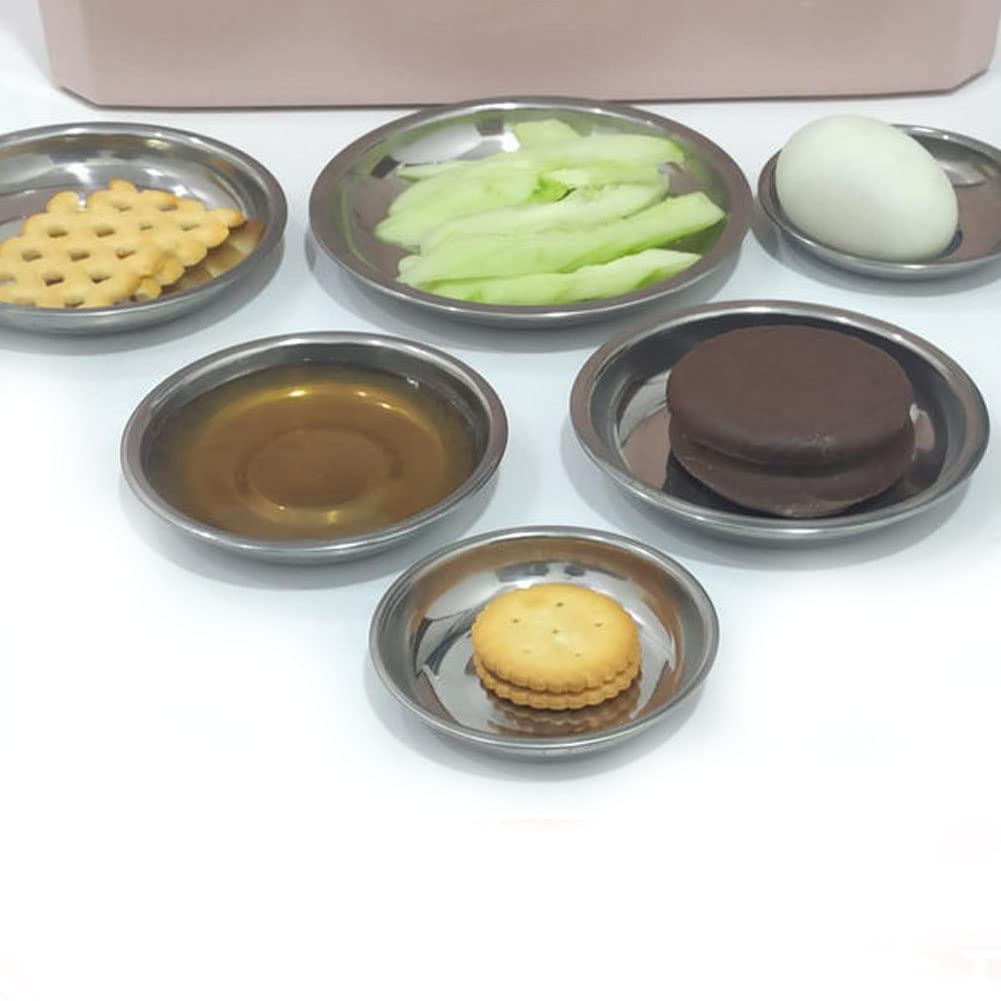 10PCS Stainless Steel Mini Appetizer Plates - 3 Inch Round Sauce Dishes for Sushi, Seasoning & Dipping - Perfect for Home Kitchen & Restaurant Serving