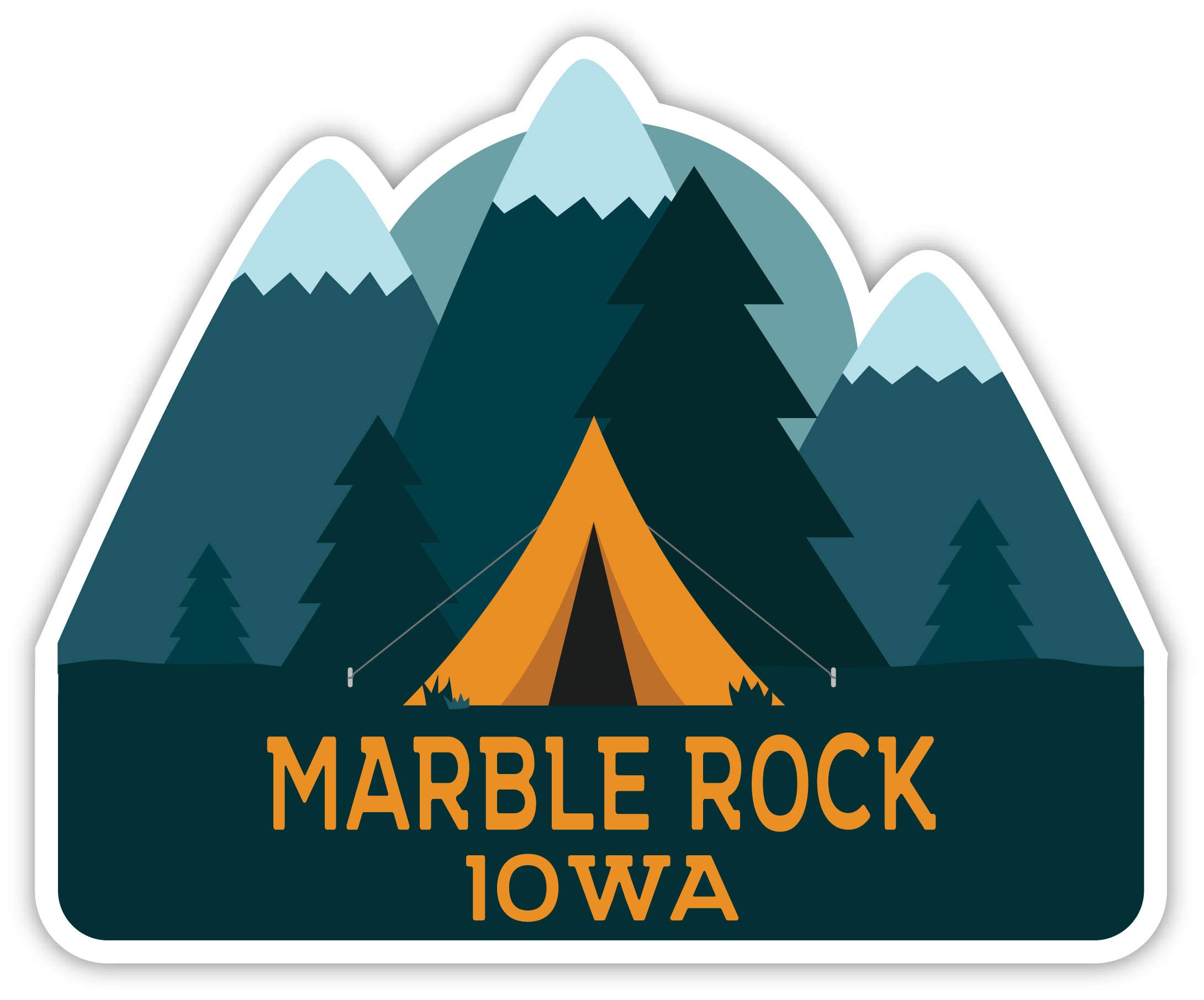 Iowa Souvenir Marble Rock 4-Inch Fridge Magnet - Camping Tent Design for Travel Memories & Home Decor