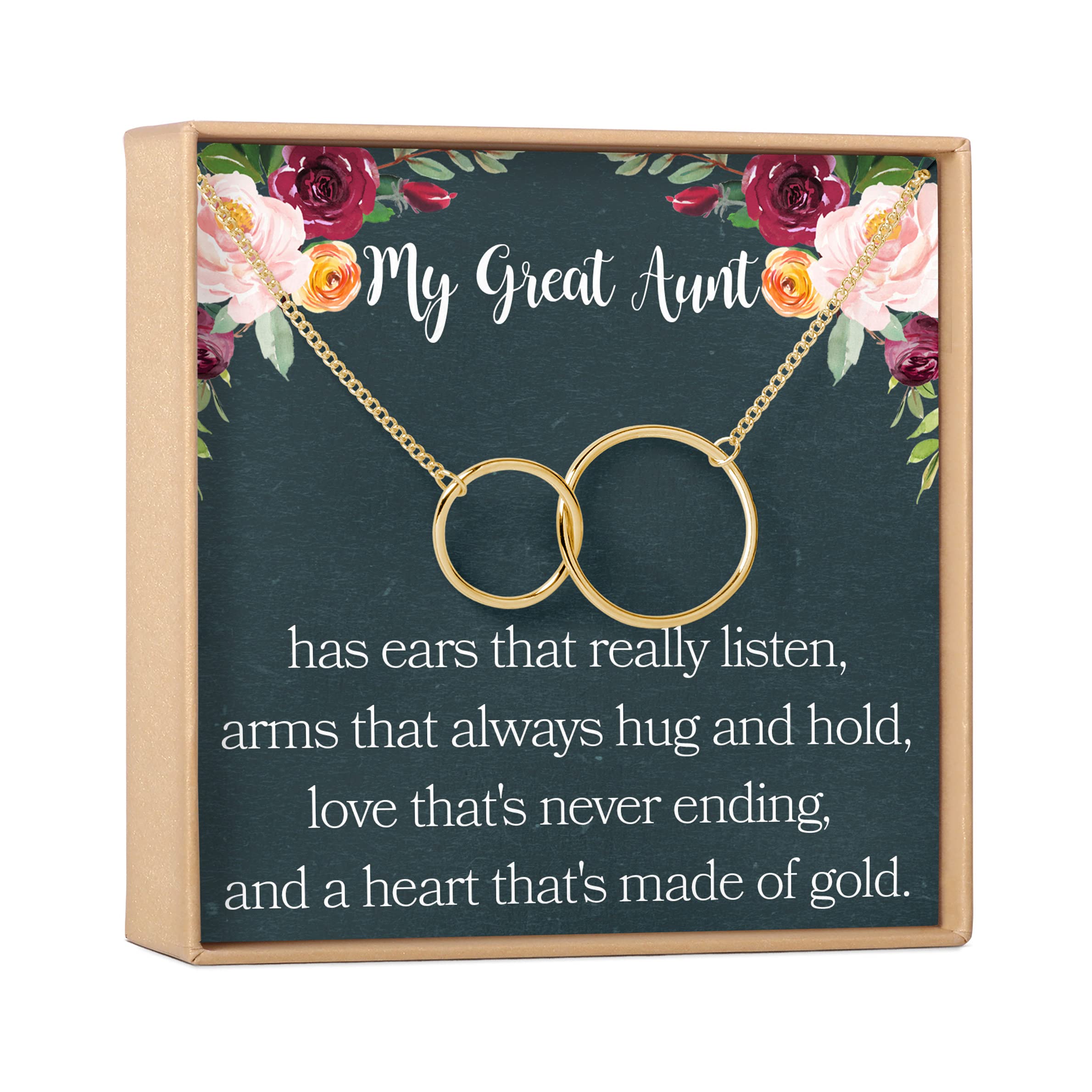 Heartfelt Great Aunt Necklace Gift Set - Elegant Jewelry with Greeting Card for Birthday, Christmas, Mother's Day & Special Occasions | Perfect for Family Reunions, Anniversaries & Thoughtful Surprises