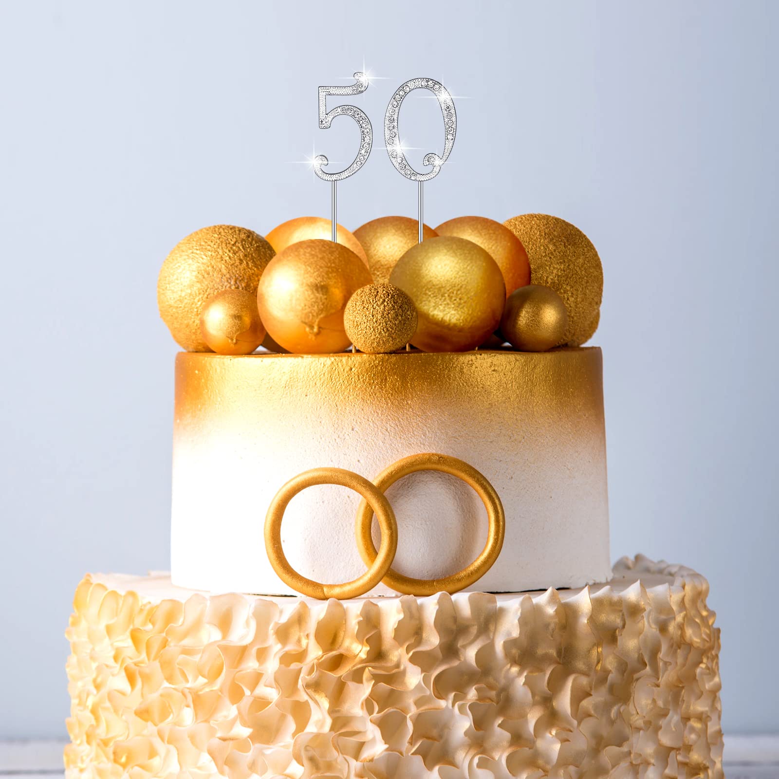 Silver Numbers 0-9 Cake Topper Set with Mini Diamond Gems - Bling Rhinestone Birthday Cake Decorations for Weddings, Anniversaries & Parties (10-Piece) - Perfect for DIY Desserts, Cupcake Toppers & Special Occasion Cakes
