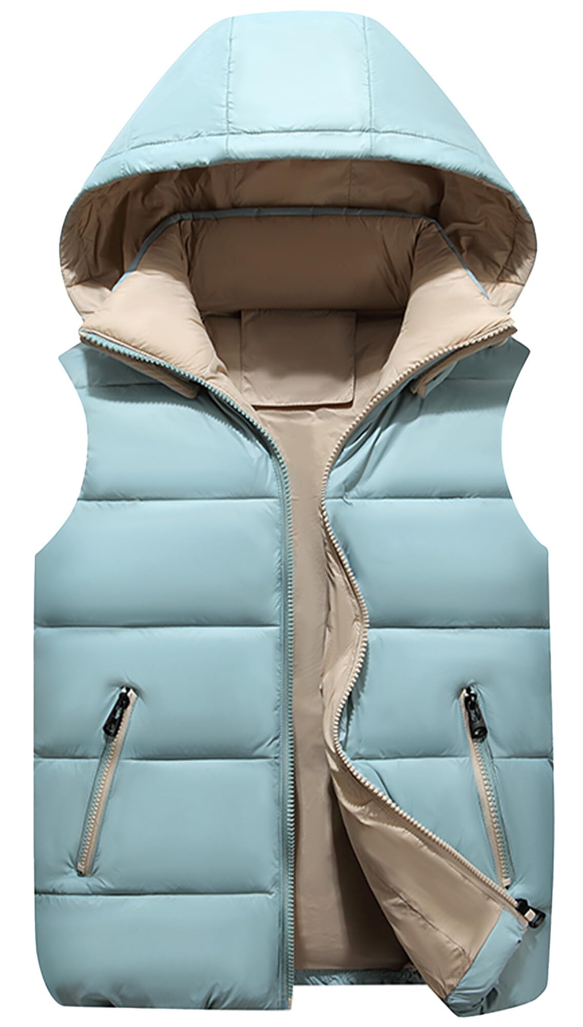 FEOYA Kids Hooded Puffer Vest - Winter Warm Sleeveless Jacket for Boys & Girls, Detachable Hood Down Coat - Perfect for Outdoor Play, School & Cold Weather Activities