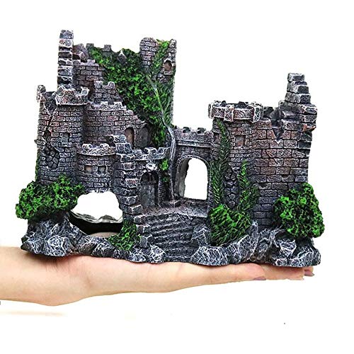 Vintage Resin Castle Tower Aquarium Decor - Cartoon Fish Tank Ornament for Home & Office Decoration | Perfect for Betta Fish Tanks, Goldfish Bowls & Aquatic Terrariums