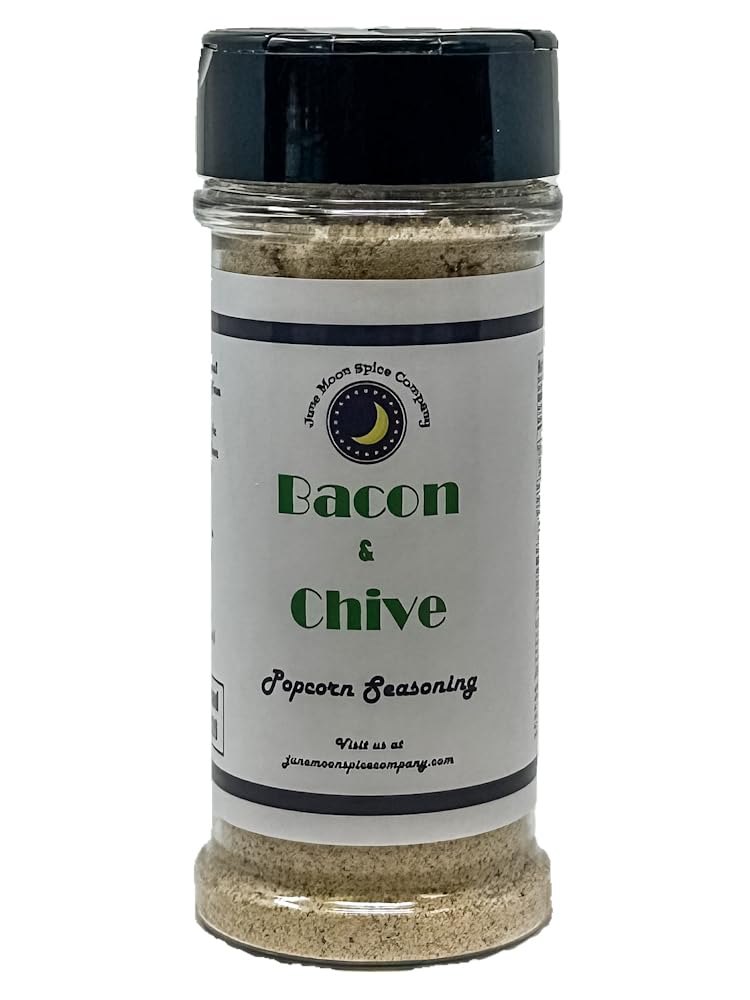 Premium Bacon & Chive Popcorn Seasoning - Large Shaker, Calorie Free, Fat Free, Low Sugar | Small Batch Crafted | Perfect for Movie Nights, Snack Time & Keto Diet | Savory Flavor Explosion