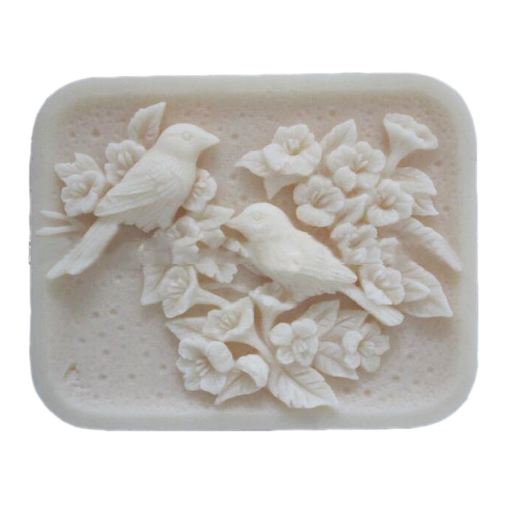 Rectangle Two Birds Silicone Soap Mold for DIY Handmade Soap Making - Perfect for Crafting, Wedding Favors, Bath Bombs & Home Decor Gifts