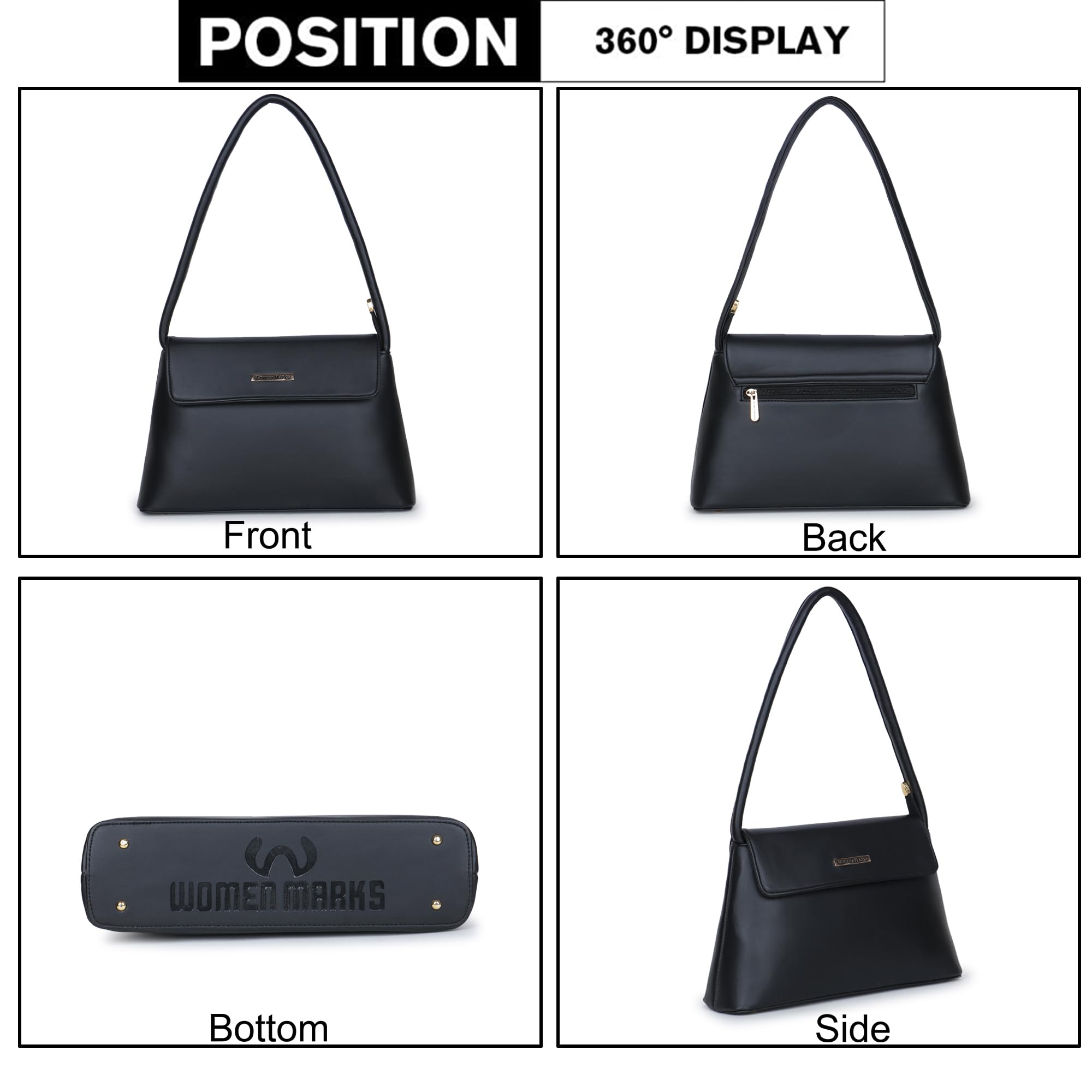 Stylish Women's Baguette Handbag - PU Leather Crossbody & Shoulder Bag with Adjustable Detachable Strap | Perfect for Work, Travel & Everyday Use