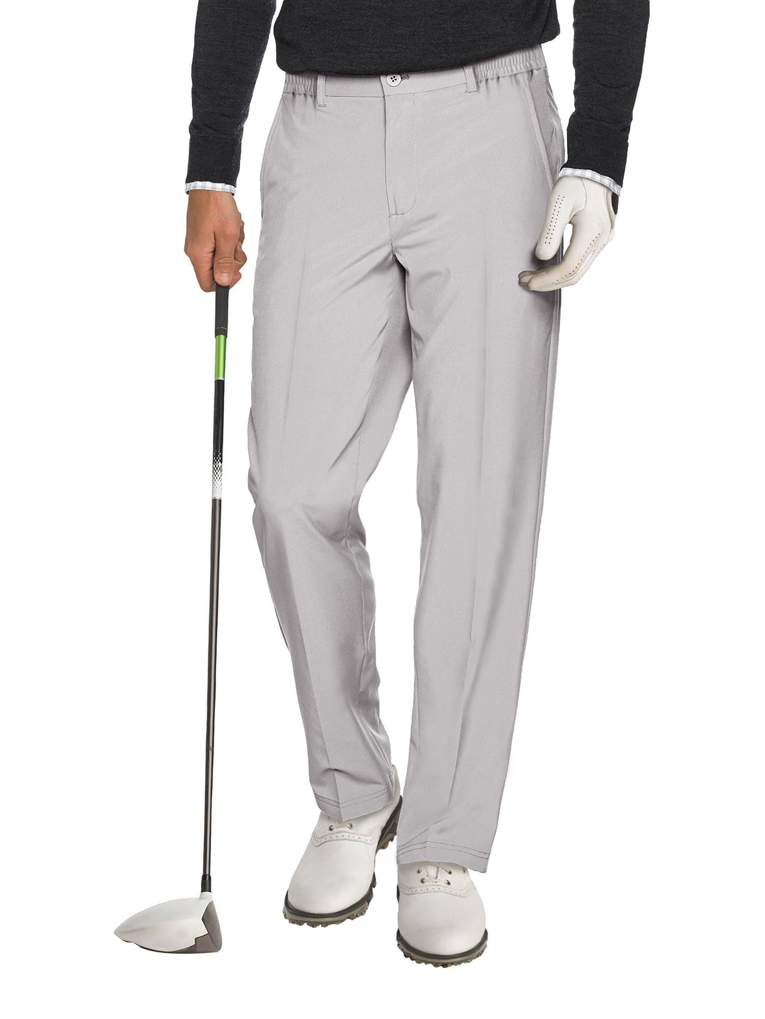 Comdecevis Men's Slim Fit Stretch Dress Pants - Business Casual & Golf Pants with Expandable Waistband | Perfect for Office, Weddings & Outdoor Activities