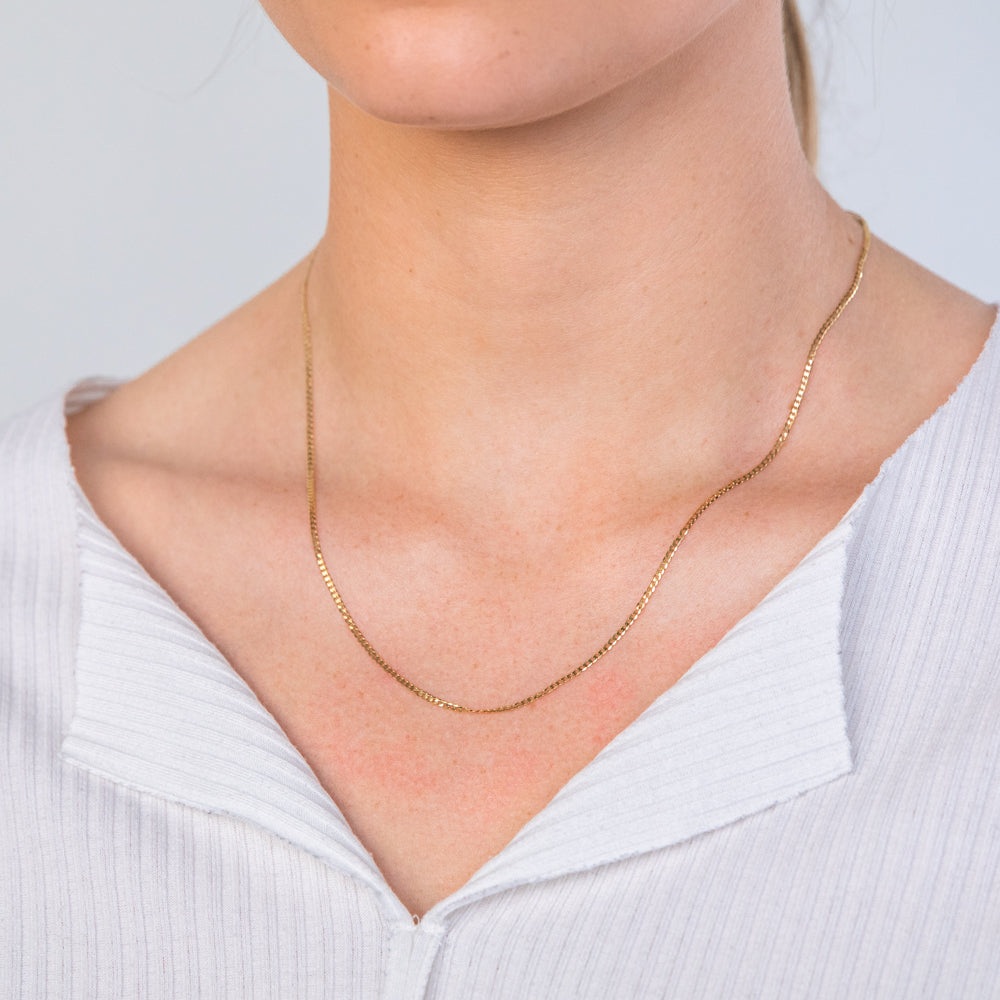 9ct Yellow Gold 50cm Curb Chain Necklace for Women - Durable & Elegant Jewelry for Everyday Wear, Gifts & Special Occasions