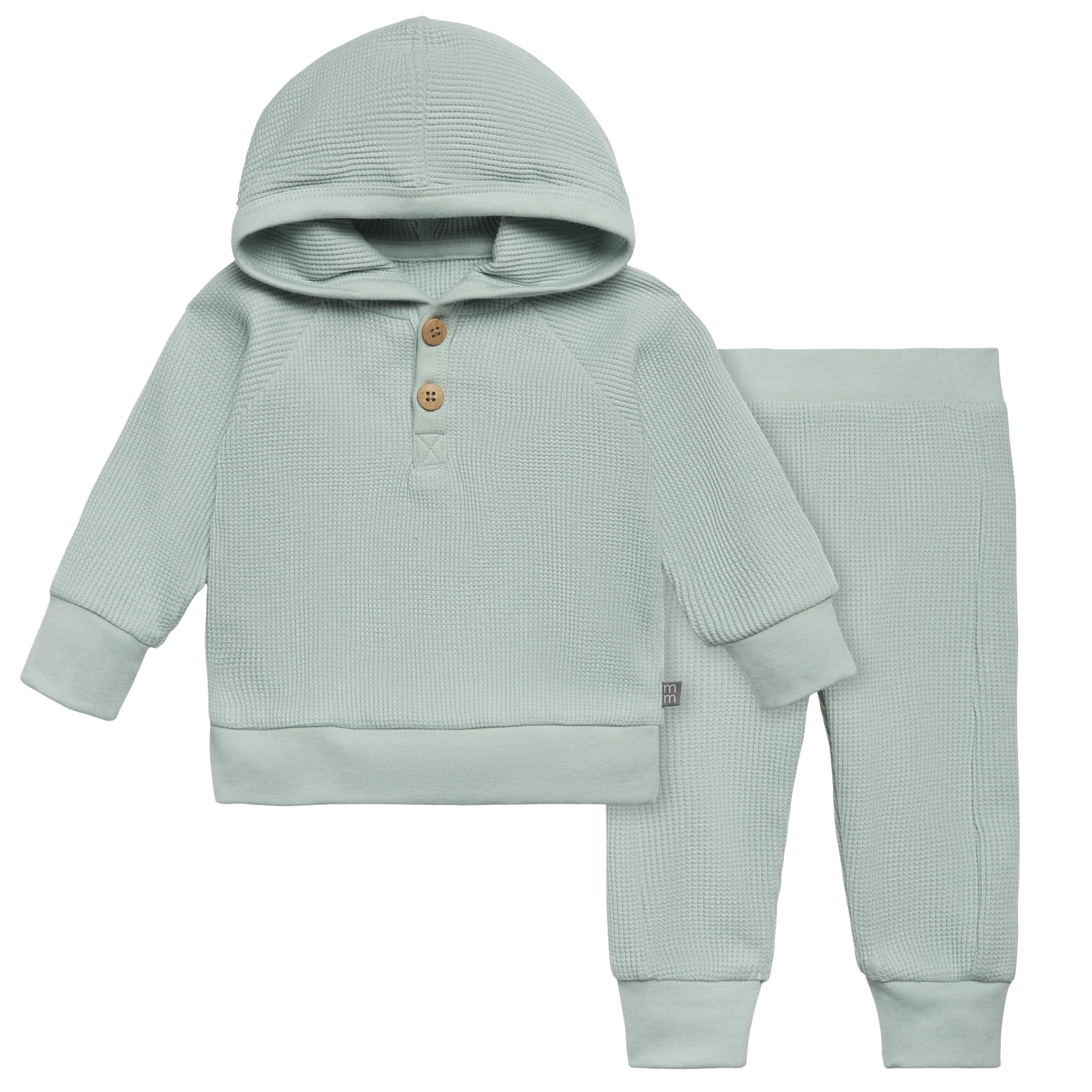 Gerber Baby Girls' Mini-Waffle 2-Piece Hoodie and Pant Set - Soft Cotton Outfit for Toddlers | Perfect for Playdates, Daycare & Family Photos