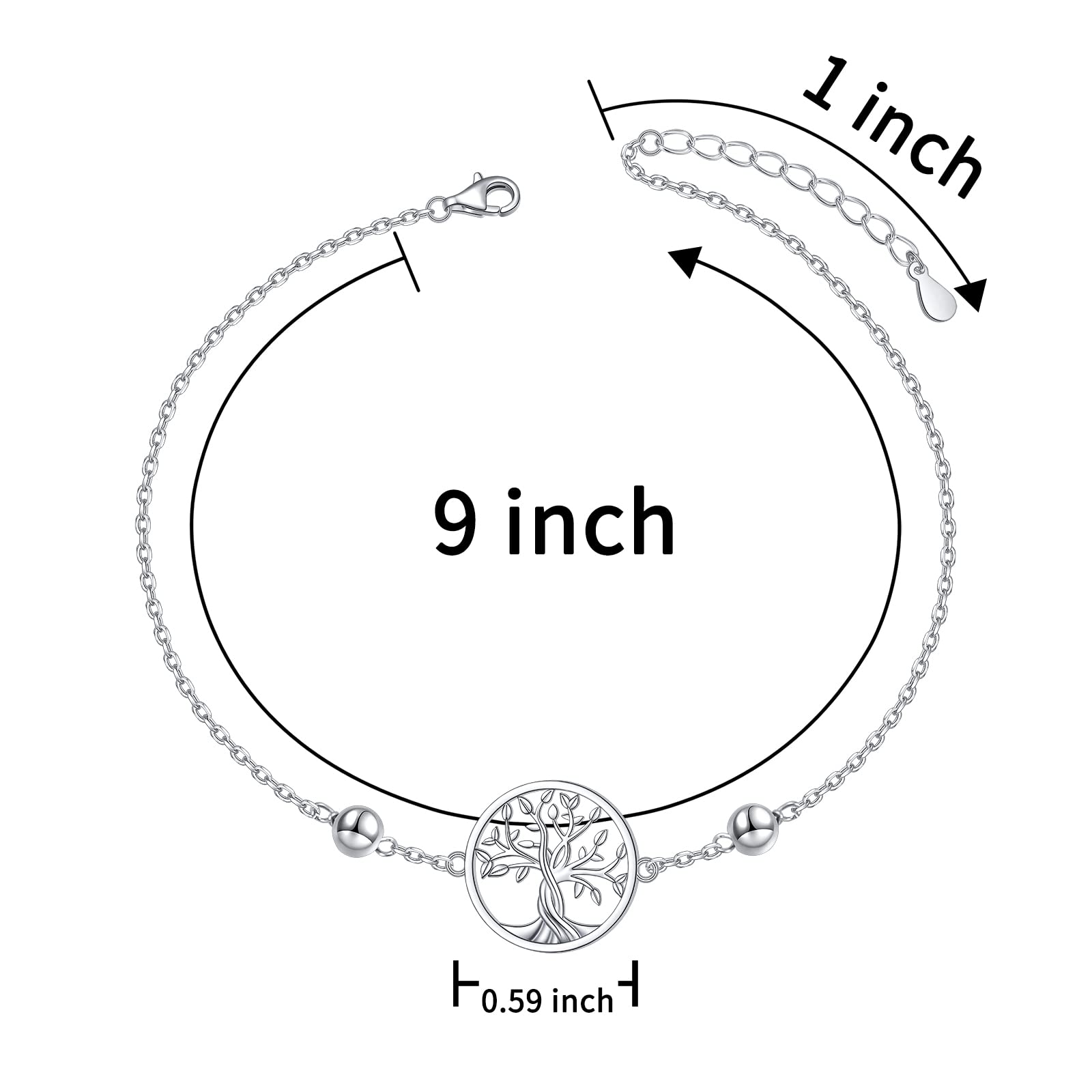 Women's Adjustable S925 Sterling Silver Anklet - Elegant Beach Foot Ankle Bracelet Jewelry Gift for Her | Perfect for Summer Vacations, Weddings & Boho Fashion