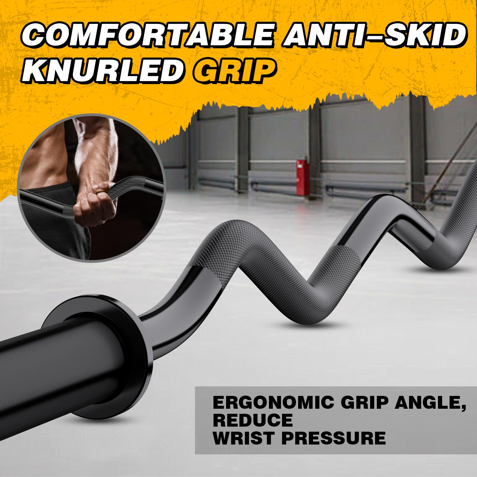 Olympic EZ Curl Barbell Bar 47