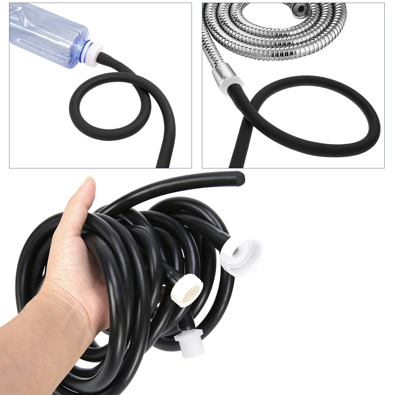 BDSMAGE Rinse Irrigator with 3 Nozzle Attachments - 50cm/100cm/150cm/200cm Adjustable Shower for Men & Women - Intimate Hygiene, Enema & Body Cleansing - Flexible Hose & Waterproof Design - Perfect for Home Spa, Travel & Personal Care Routines