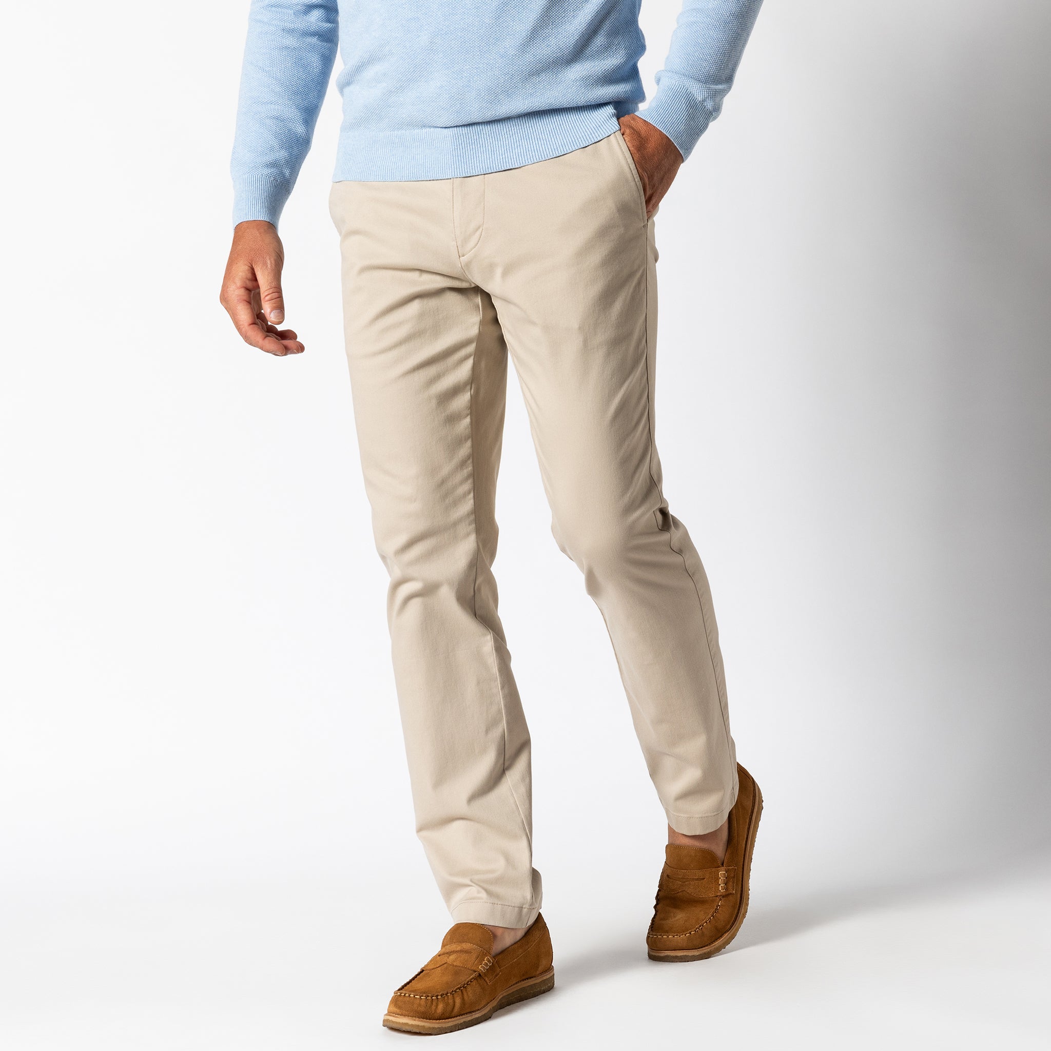 Slim Fit Gold School Chino Pants for Men - Classic Tan Casual Trousers - Perfect for School Uniforms, Office Wear & Smart Casual Outfits