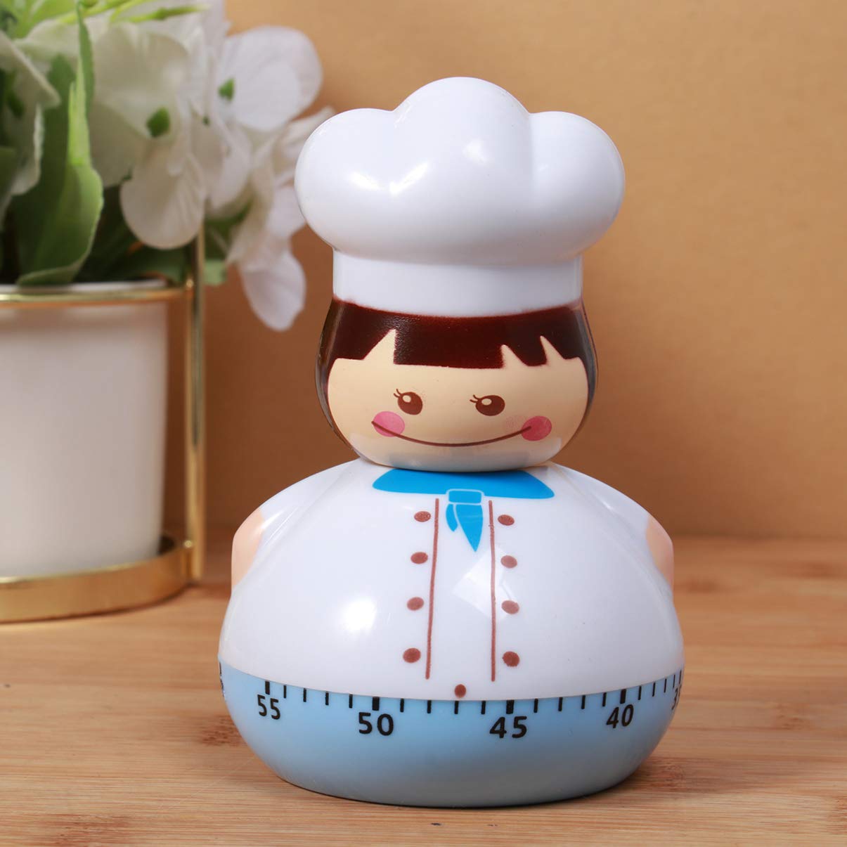DOITOOL Cute Sky-Blue Kitchen Timer - Manual Cooking Alarm Clock for Baking, Cooking & Home Decor - Perfect for Chefs, Bakers & Kitchen Enthusiasts