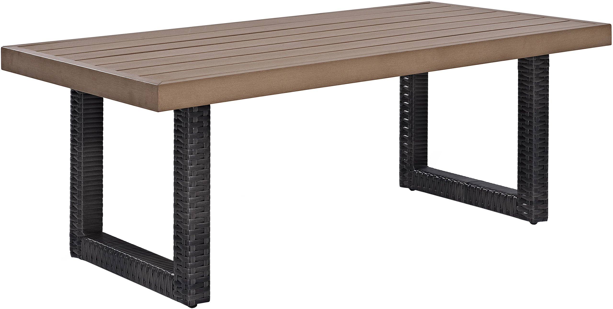 Crosley Furniture Beaufort All-Weather Rattan Wicker Outdoor Coffee Table - Weather-Resistant Brown Patio Table for Deck, Porch & Garden - Perfect for Outdoor Entertaining & Relaxation