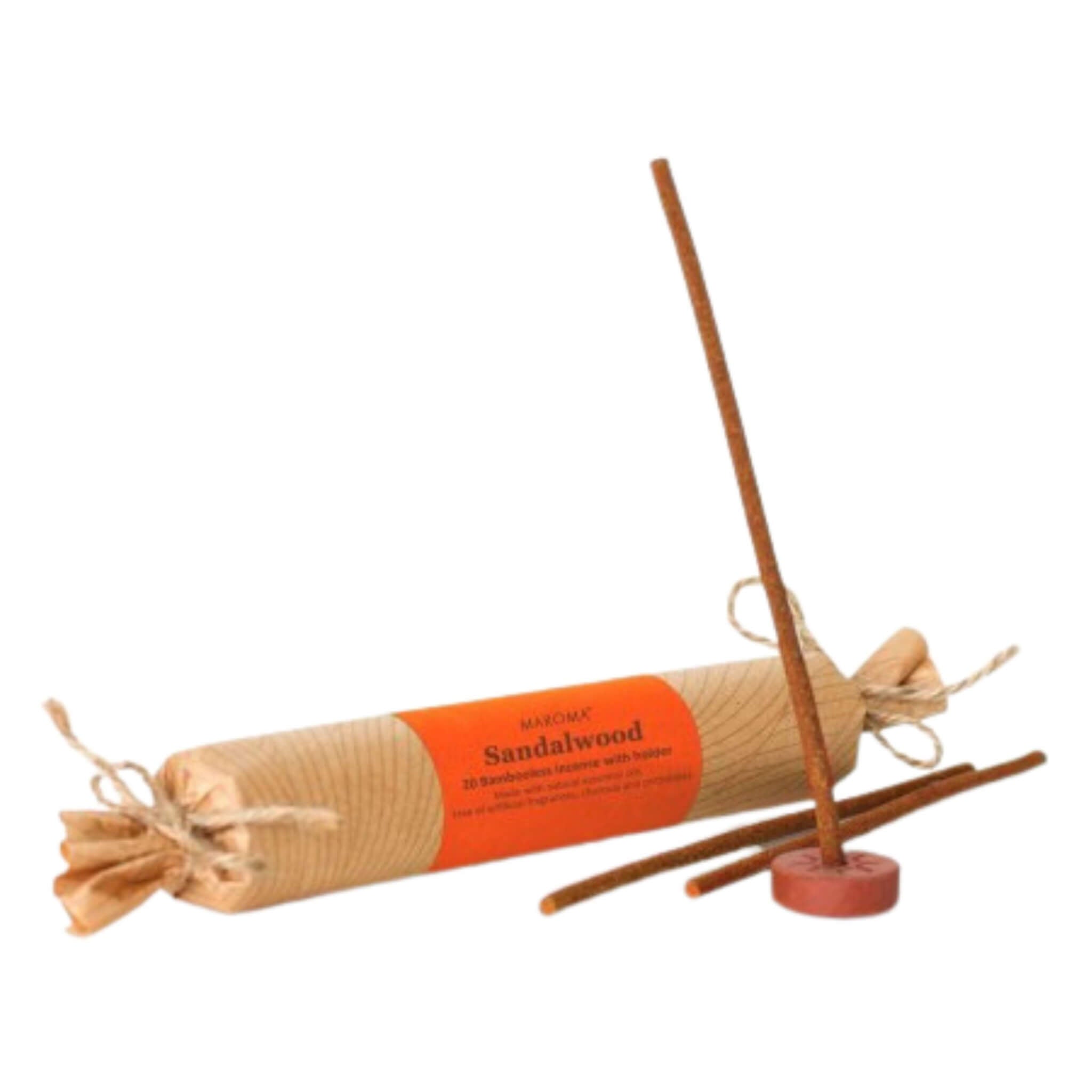 Bambooless Incense Sticks with Holder - Premium Sandalwood Aroma (20 Sticks) | Meditation, Yoga & Home Fragrance